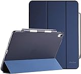 ProCase Hülle für iPad Air 5 Gen 2022 / iPad Air 4 Generation 10.9 Zoll 2020 Flexibel TPU Rückseite Abdeckung Schutzhülle, Slim Smart Cover Case mit Stifthalter -Navy