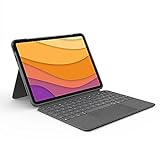 Logitech Combo Touch iPad Air (4 e 5 gen - 2020, 2022) Keyboard Case - Abnehmbare Tastatur mit Hintergrundbeleuchtung - Click-Anywhere Trackpad, Smart Connector, Deutsches QWERTZ-Layout - Grau